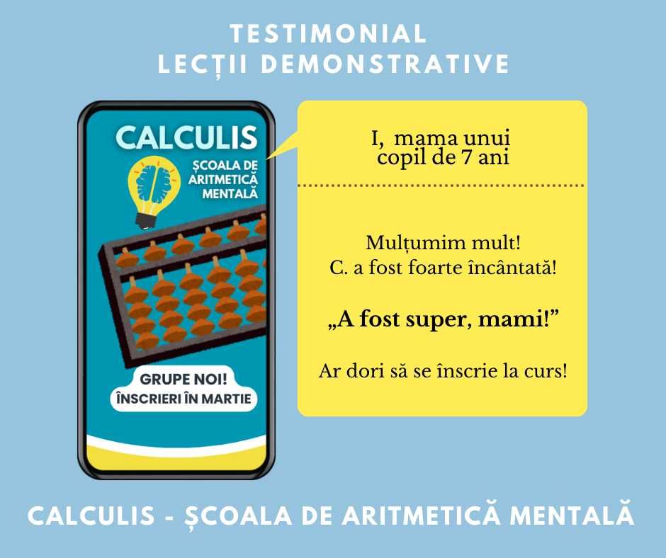 Curs SOROBAN - ANZAN copii 5 - 14 ani