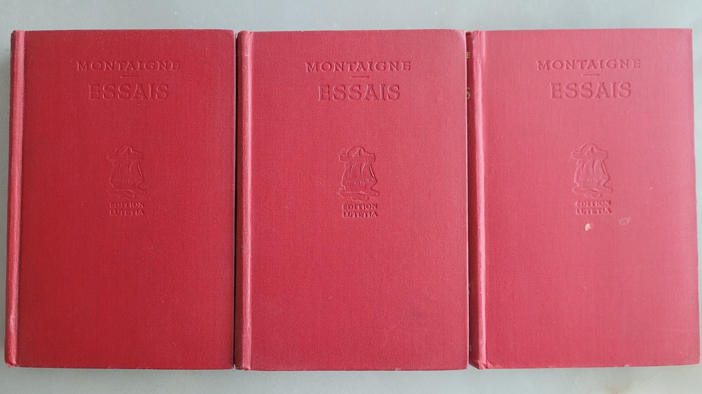 Montaigne Essais Vol 1,2,3. Edition Lutetia 1935 Editura Nelson Paris
