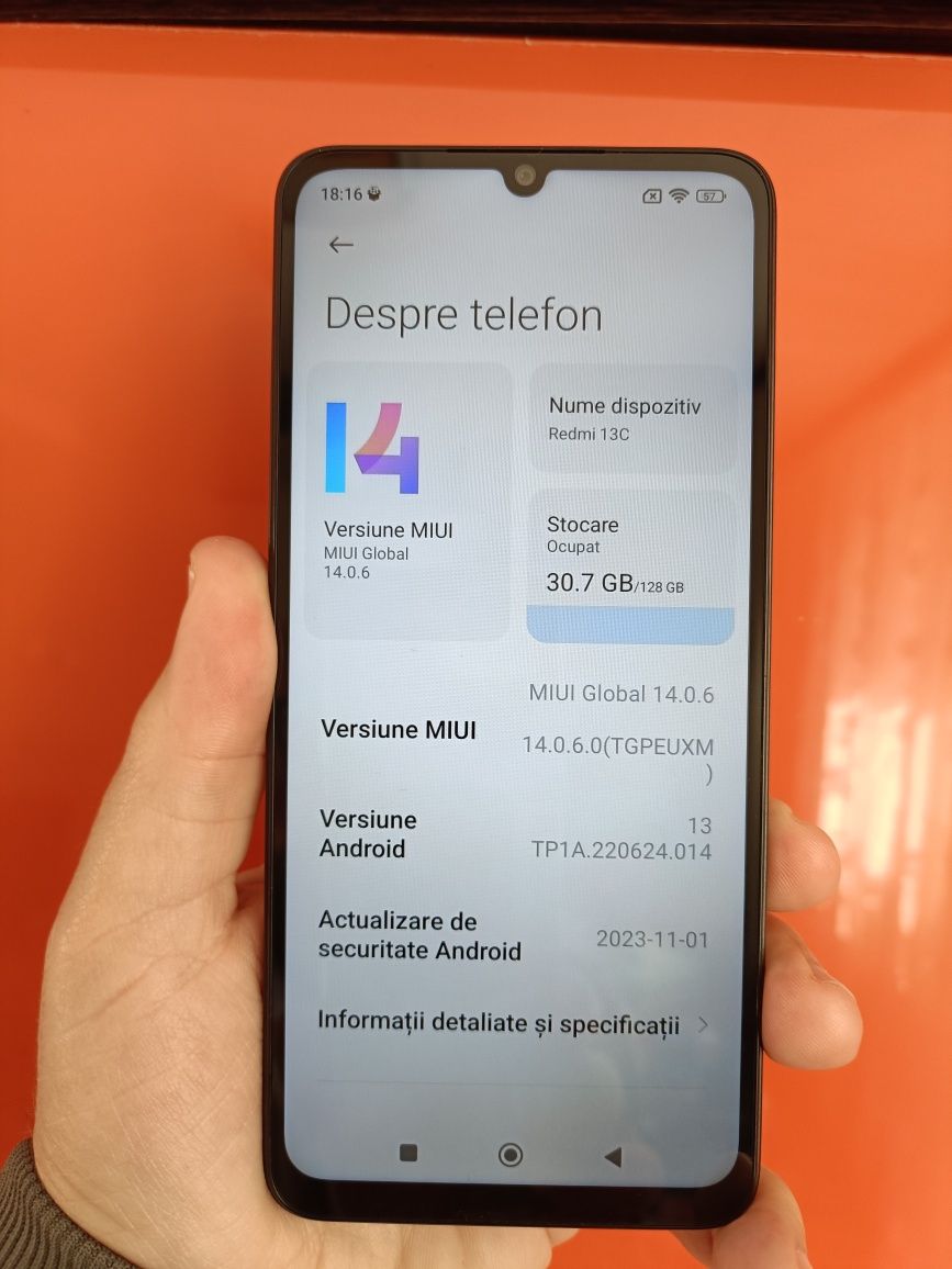 Redmi 13C , nou nouț, factura, 0 minute vorbite