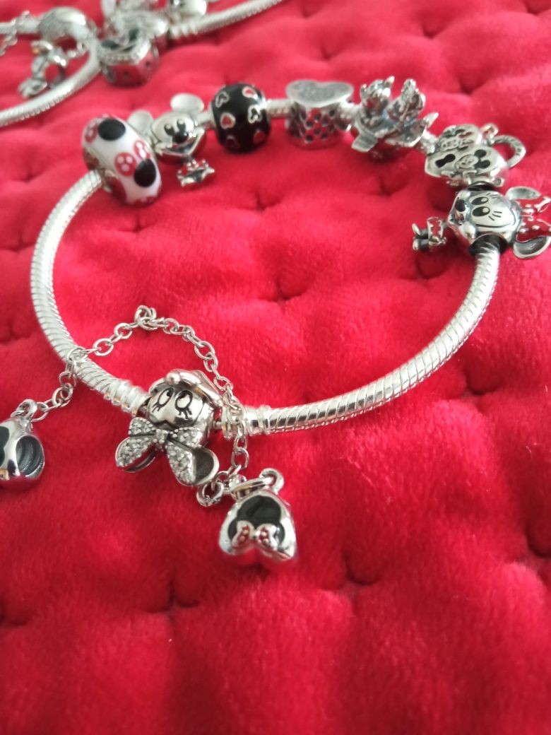 Charm Pandora argint 925,tematica Minnie și Mickey