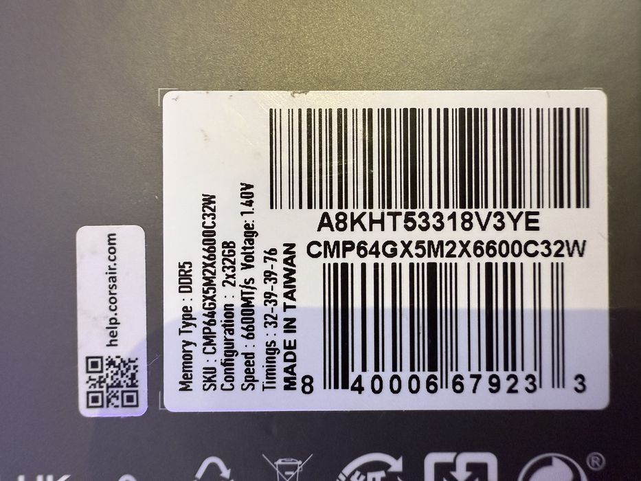 Corsair Dominator Titanium 2X32GB 6600MHz cl32