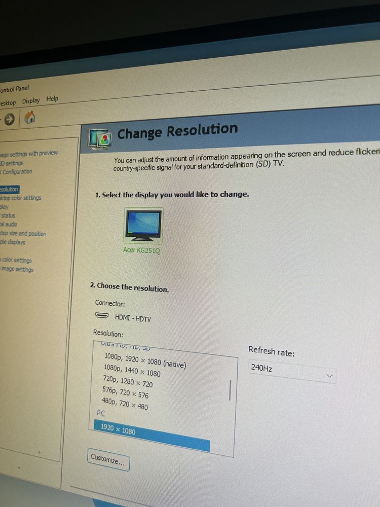 240hz Acer монитор