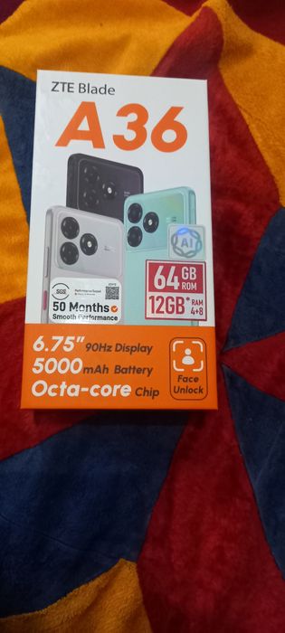 Сатылады новый телефон дакументимен  ZTE BLADE A36