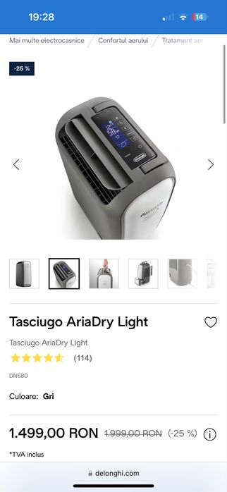 Dezumidificator Delonghi DNS80 Sigilat/Nou