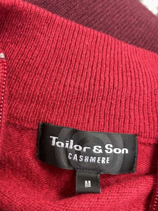 TAILOR & SON размер M мъжки кашмирен пуловер 100% КАШМИР Столче яка
