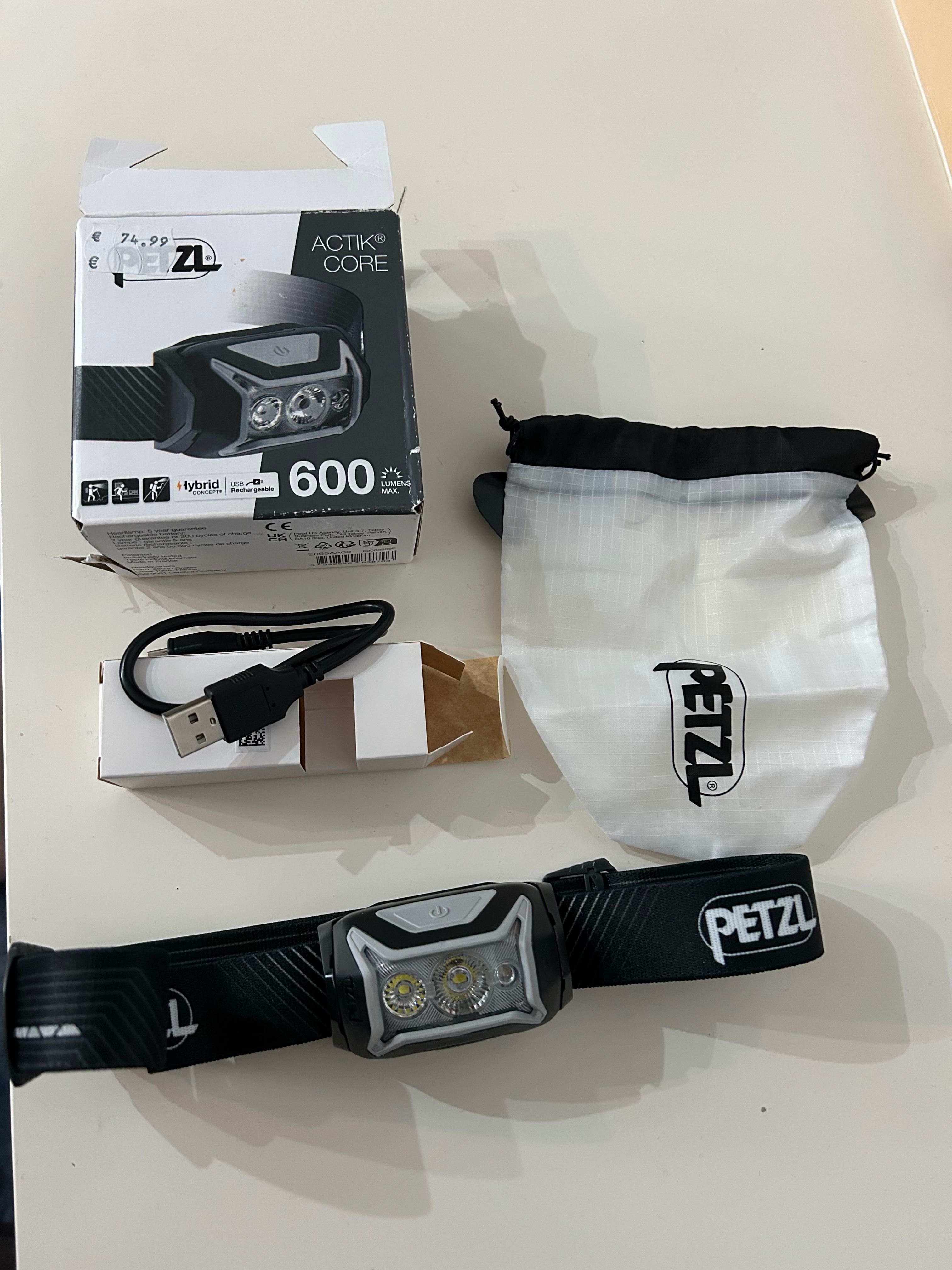 Lanterna frontala Petzl Actik core 600