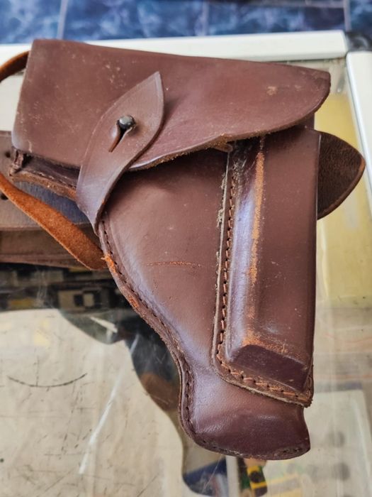 Офицерски кожен колан с кобур