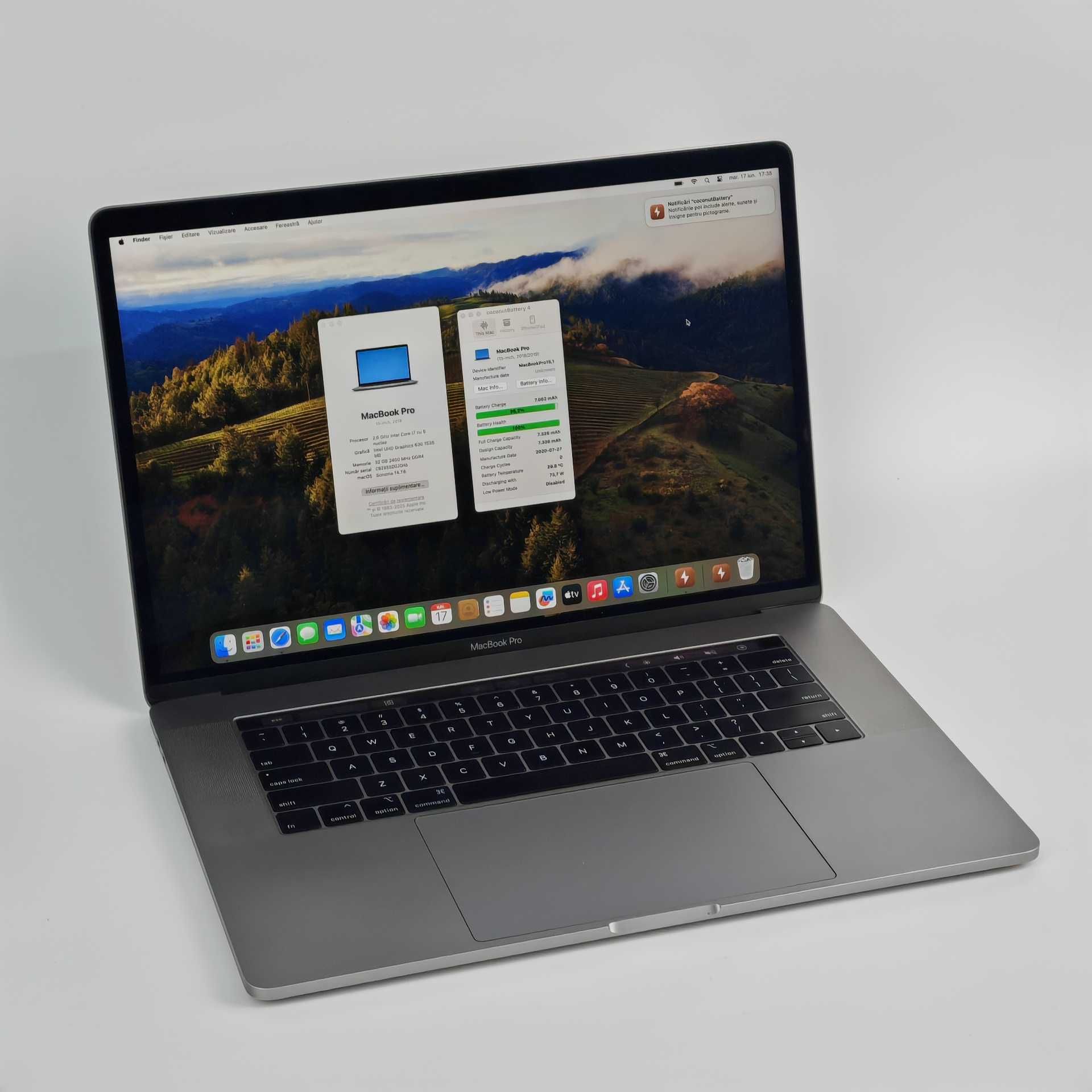 MacBook Pro 15 A1990 i7, 32GB RAM, SSD 512GB, Baterie Nouă, Space Gray