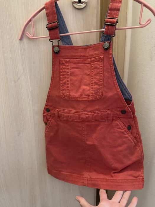 Sarafan de blugi rosu caramiziu Fat Face UK 5-6 ani