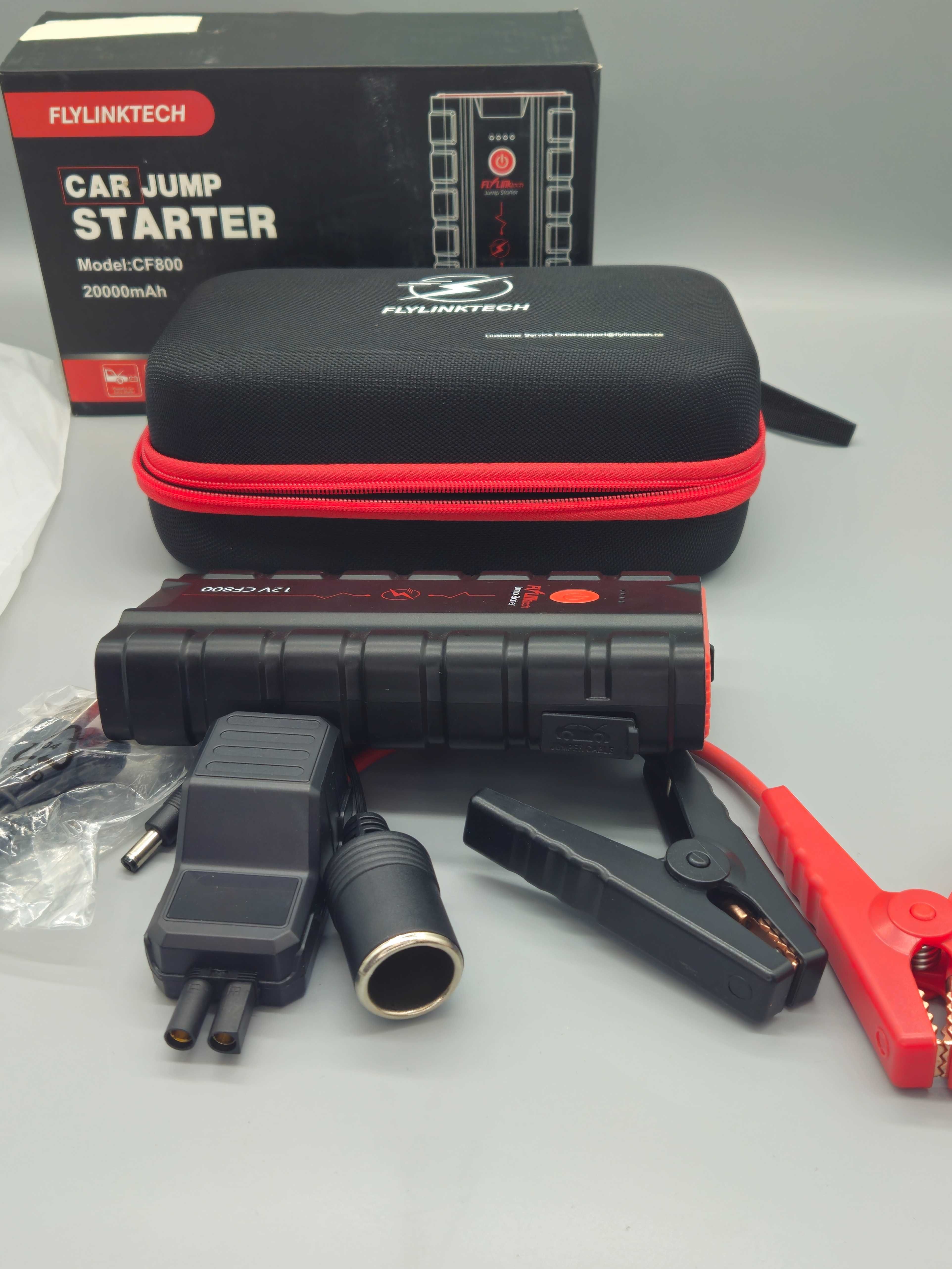 Стартер за автомобил FLYLINKTECH – 20000mAh, 12V, комплект с аксесоари