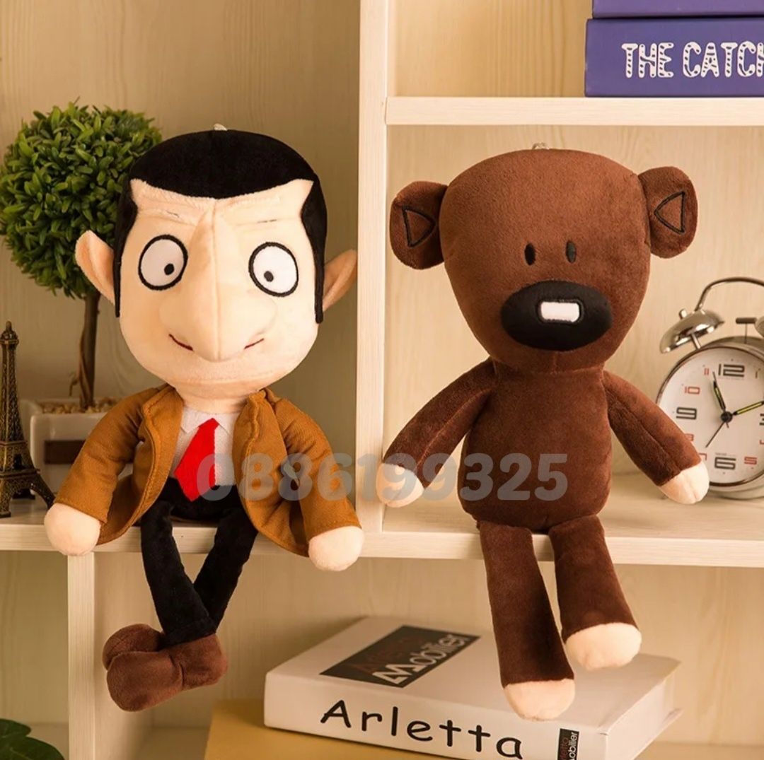 Мистър Бийн плюшена играчка Mr. Bean и мечето му, 30см