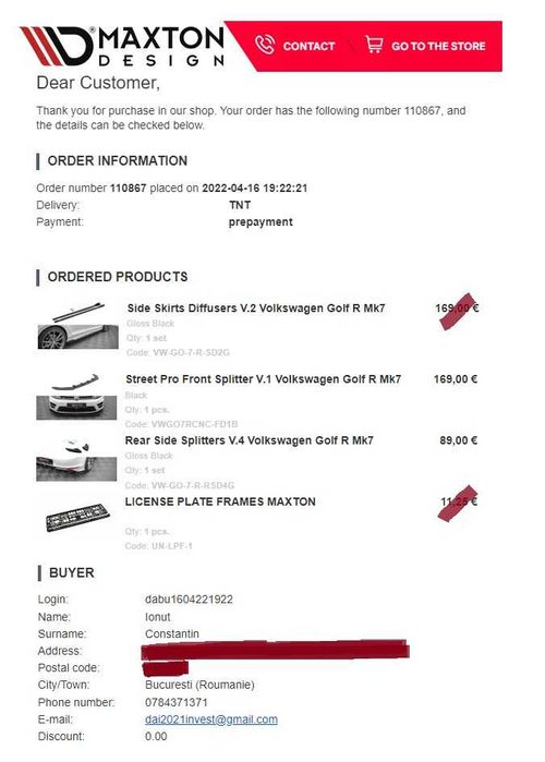 Tuning VW golf 7 R MAXTON Design