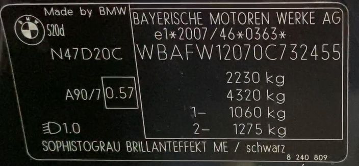 Dezmembrez BMW seria 5 F10 520d motor N47D20c 184cp an 2011
