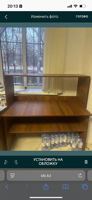 Стол, шкаф, полка