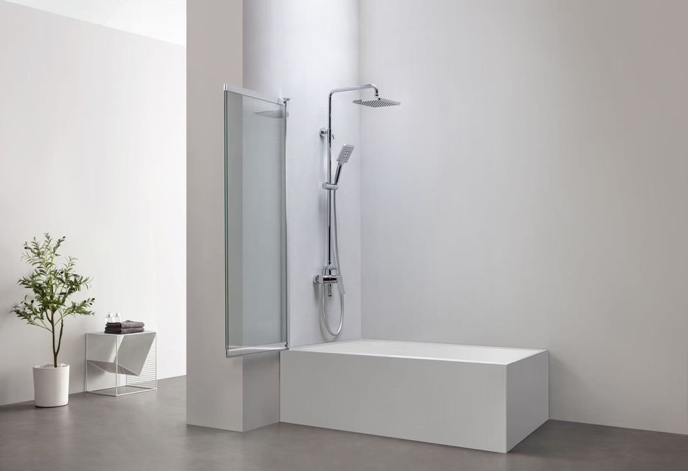 Перегородка для ванной комнаты раздвижной складной 5мм стекло