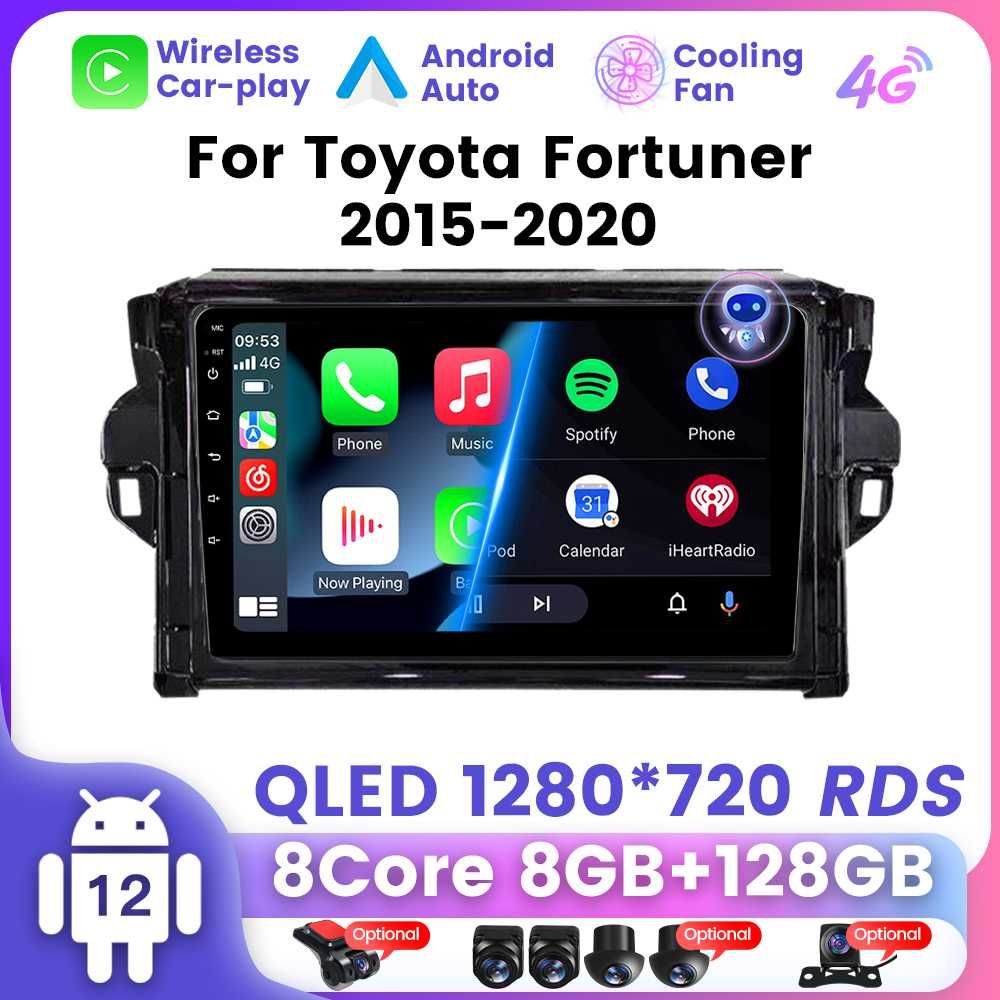 NAVIGATIE Android 14 Toyota Fortuner 2 2015 1/8 Gb Waze CarPlay CAMERA