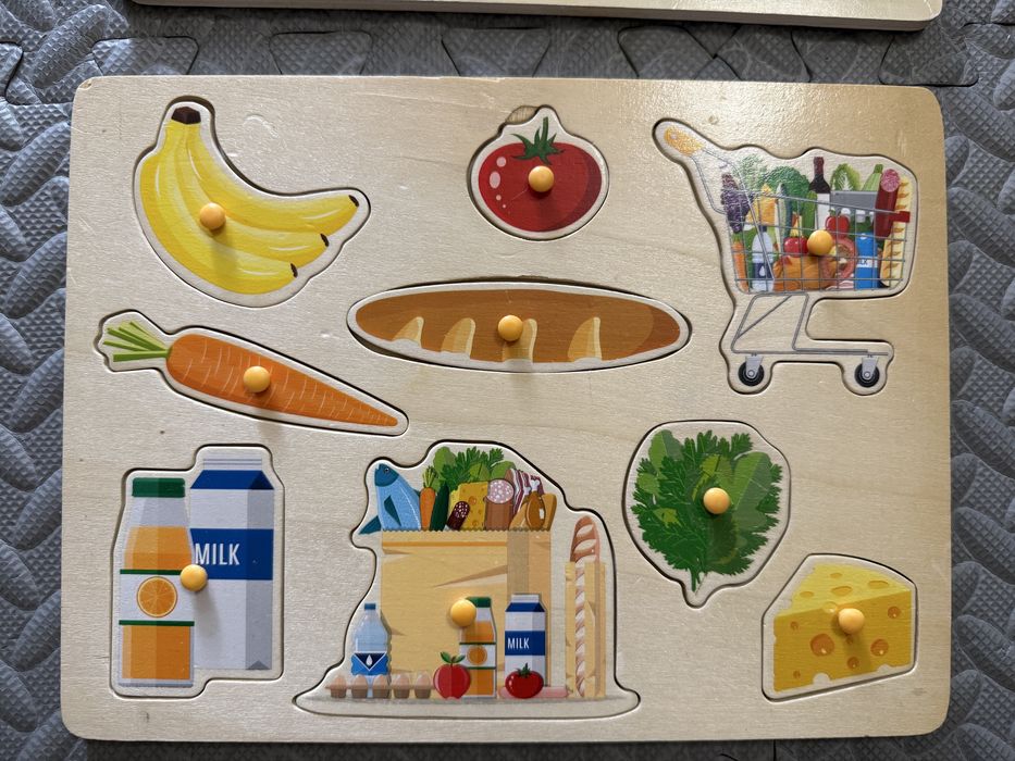 Дървени пъзели с дръжки - бебе