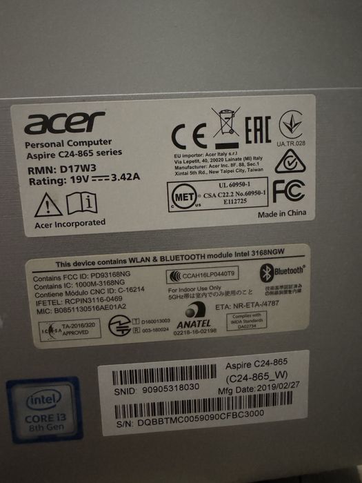 Monoblok Acer Aspire C24-865