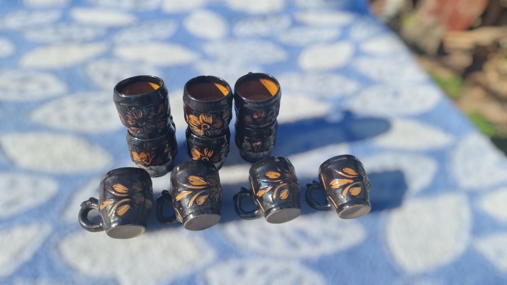 Set pahare de țuică lut/ceramica