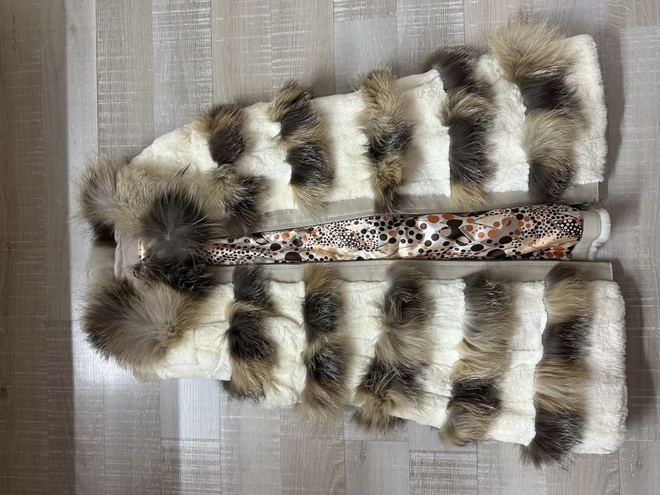 Елек от естествена кожа- заек rex+ лисица