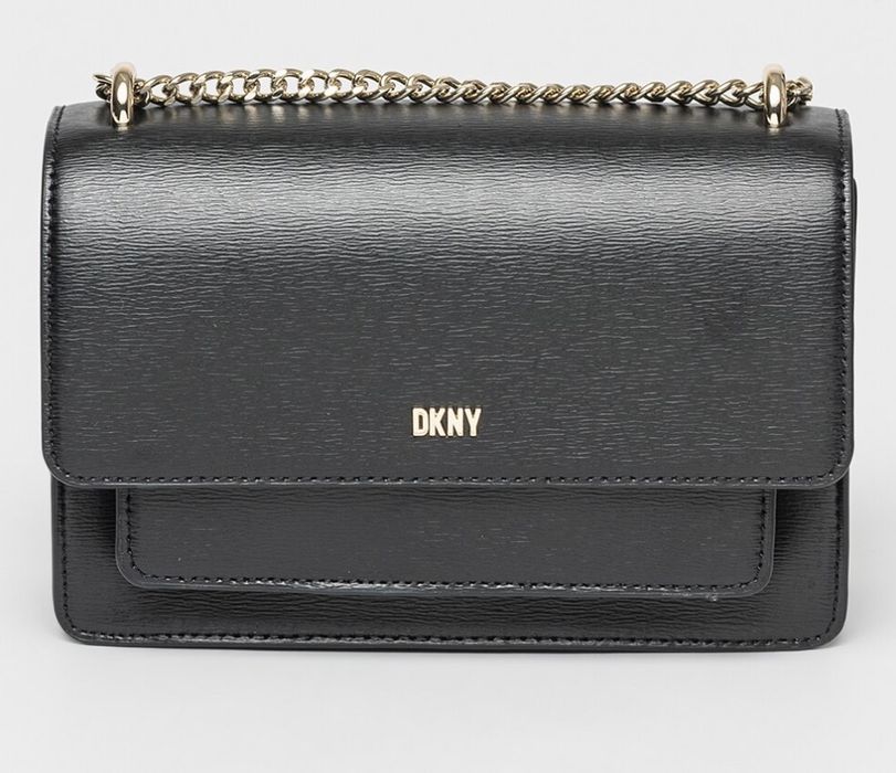 Чанта от естествена кожа DKNY