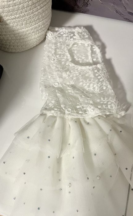 Рокля за куче, сватбена, празнична рокля, дреха за куче, дребна порода