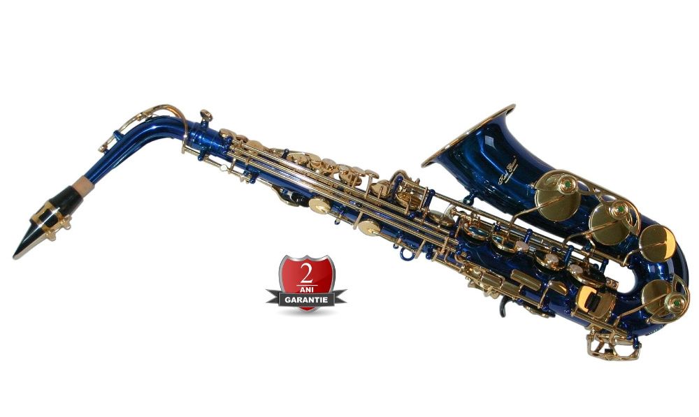 Saxofon Sopran curbat Karl Glaser ALBASTRU+AURIU NOU Sopranina Si b