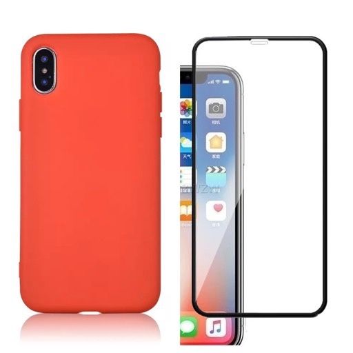 Iphone X XS XR XS MAX Husa Silicon Alcantara Interior + Folie Sticla