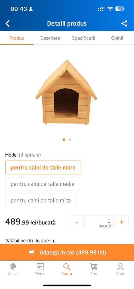 Vand cusca talie mare