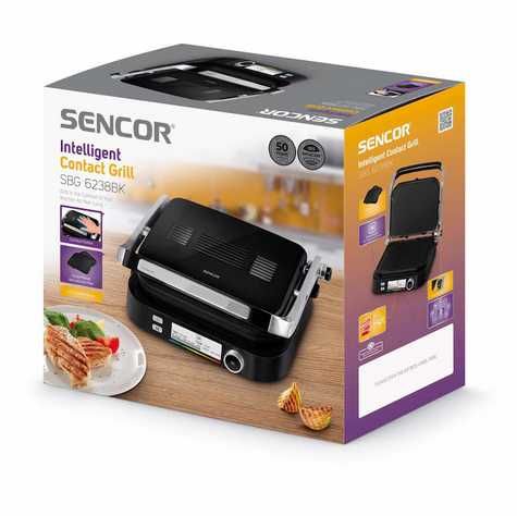 Gratar inteligent Sencor SBG6238BK,2100W,placi antiaderente,7 programe