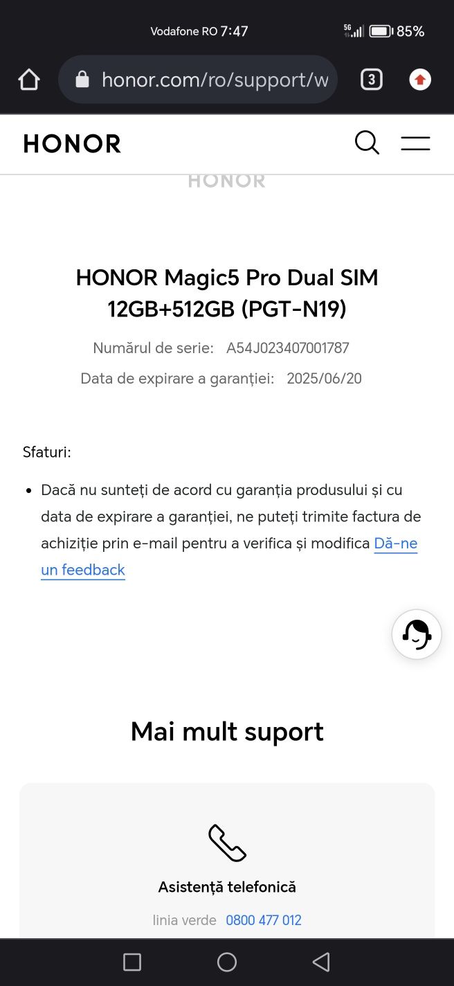 honor magic 5pro 12gb/512gb schimb sony