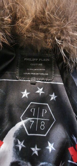 Geaca piele naturala cu guler din blana NOUA