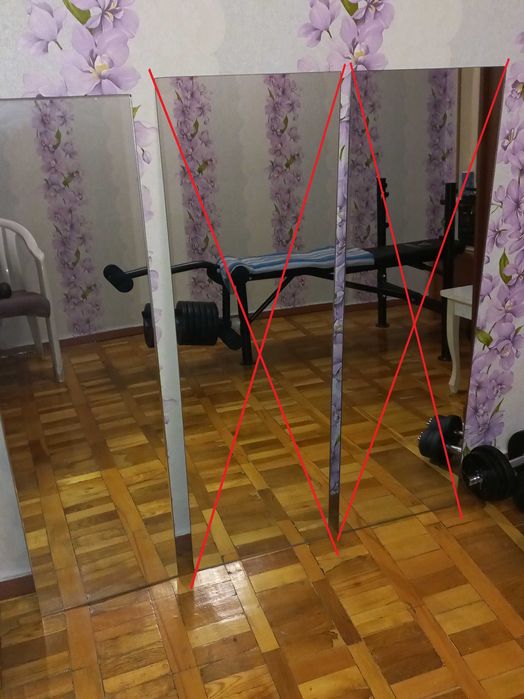 Продам зеркала 1 штуки размер высота 120,8 см ,ширина 36 см