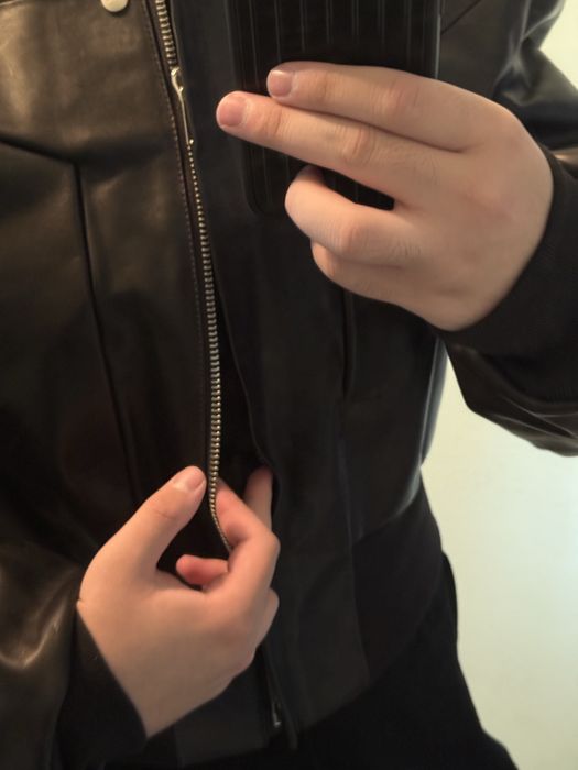 Jacheta / Geaca Bomber Rick Owens din piele groasa