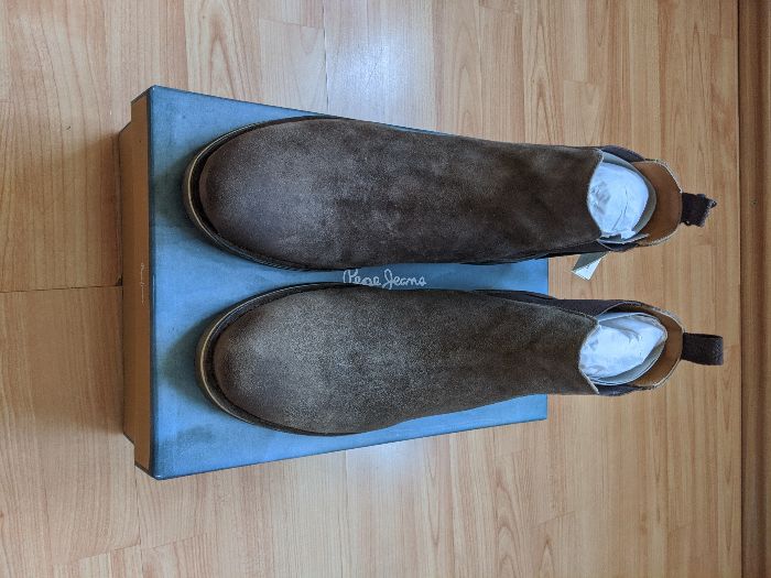 Ghete Chelsea Pepe Jeans Fenix Verde Inchis 44 Piele Intoarsa