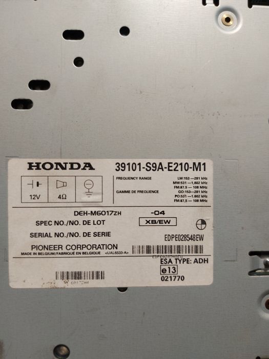 Radio cd honda..