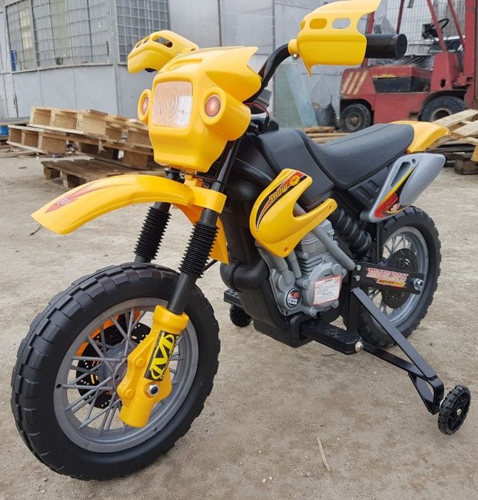 Motocicleta electrica pentru copii 2-5 ani Enduro 30W 6V #Galben