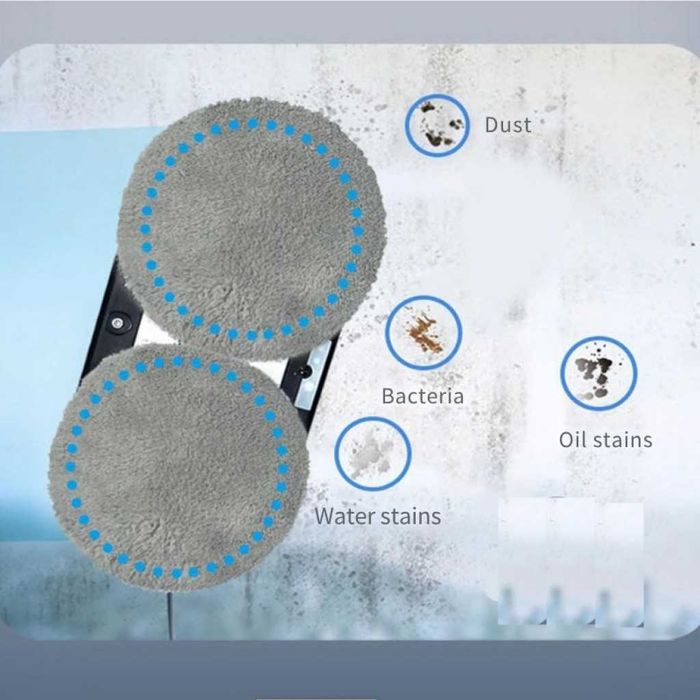 Интелигентен робот за почистване на прозорци с двойни въртящи подове