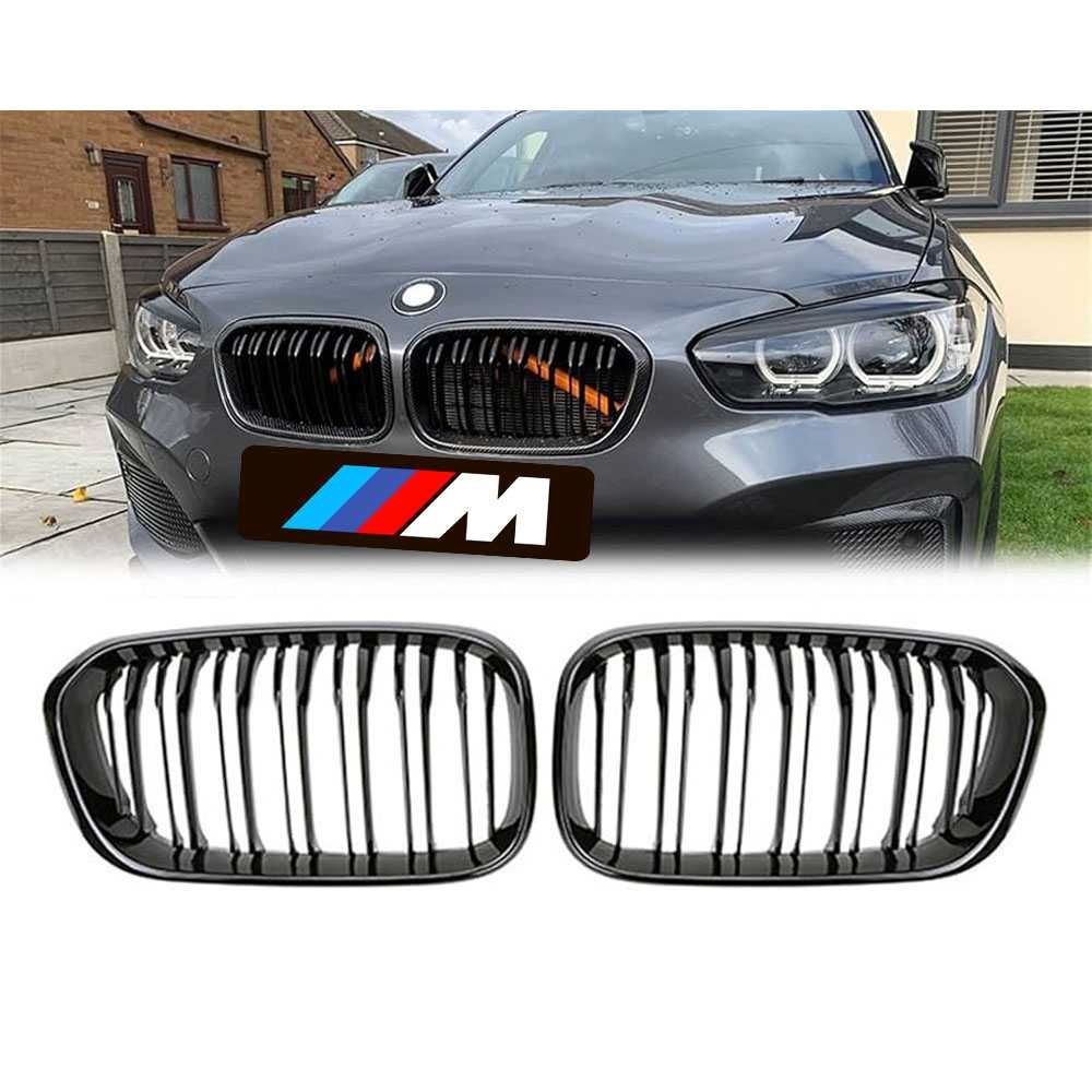 Set 2 grile duble M negru BMW Seria 1 facelift F20 F21 2015-2019