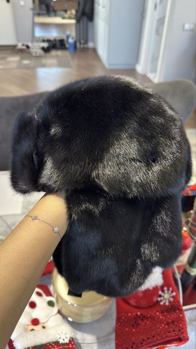 Cortigiani Норковая ушанка кашемир