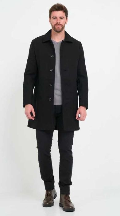Palton slim de lux 48 M 50 L Michael Kors NOU lana si casmir negru