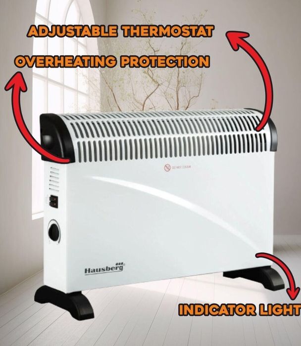 Convector HAUSBERG 2000 W, Termostat NOU - 120 Lei