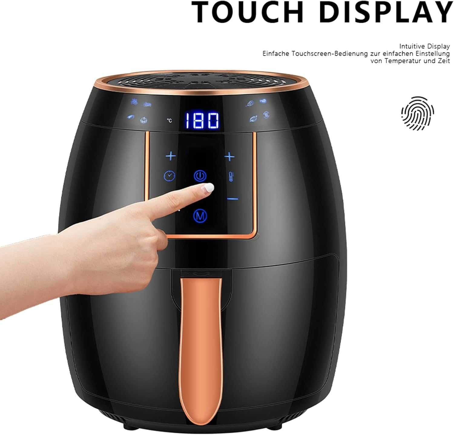 Фритюрник с горещ въздух Airfryer с led цифров сензорен екран