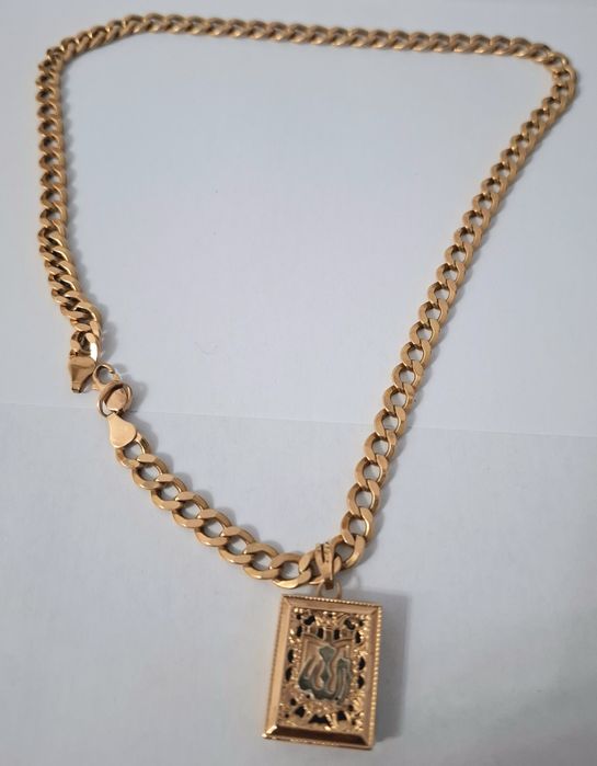 Мужская цепочка с кулоном — длина 54.5 см, массивная