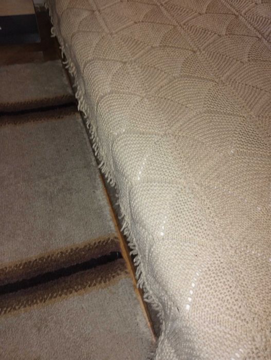 Плетена вълнена покривка за спалня в комплект с 2 възглавници