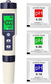 Tester de apa 5 in 1, testeaza PH, TDS, Temperatura, EC si Salinitatea