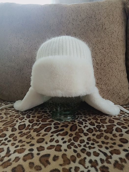 Шапка ушанка, ангорка