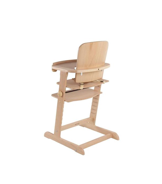 ЧИСТО НОВ дизайнерски дървен детски стол за хранене-СИВО. Geuther