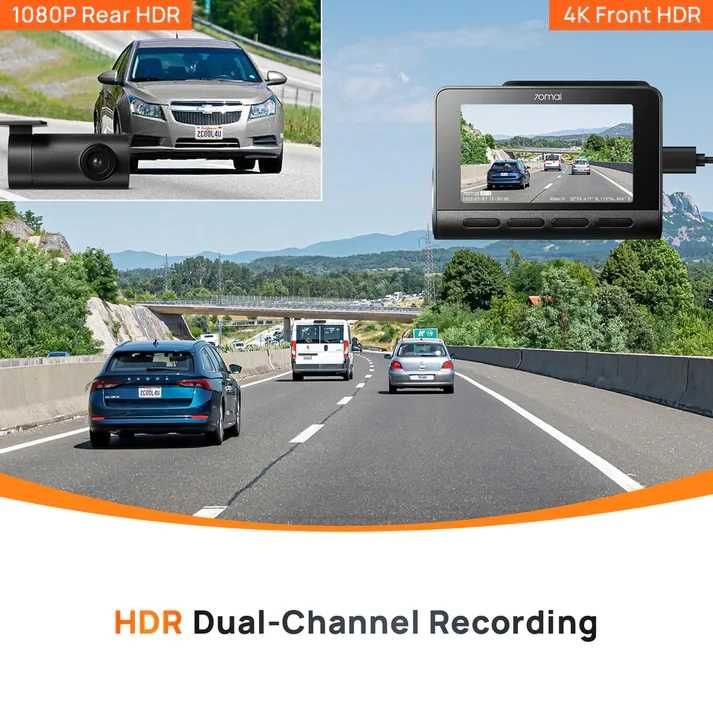 70mai Видеорегистратор Dash Cam 4K HDR Set A810-2, Rear Cam included