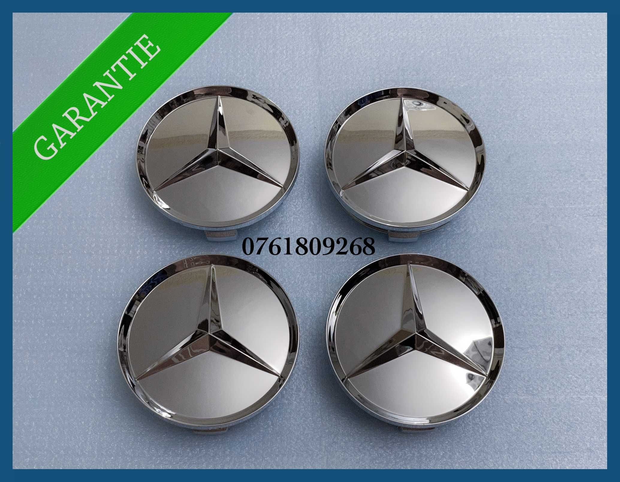 Set 4 capace crom 75mm jante aliaj Mercedes Benz